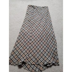 Express Checkered Maxi Skirt - Black and Tan
